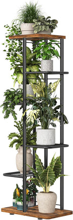 Plant Stand Indoor, Tall 6 Tier Metal Plant Shelf – Brown