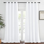 NICETOWN White Room Darkening Curtain 120 inches Long for Living Room - Grommet Solid Thermal Insulated Grommet Light Blocking Window Treatment for Bedroom (1 Panel, W52 x L120)
