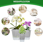 Cdd's Path 6-Pack Bare Root Planter Self Watering Pots Set with Holes for Indoor/Outdoor Plants, 2 Each of 5, 6 and 7 Inch Planter Pot with Watering Hole/Reservoir and Air Pipes, Clear