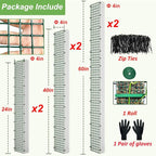 60"/40"/24" Metal Moss Pole, D Shape Sphagnum Moss Pole, Moss Poles for Climbing Plants, Monstera, Indoor Climbing Plants (2 Each of 60" 40" 24")