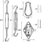 yofit 44 Pcs Shade Sail Hardware Kit, 6 Inch Outdoor Sun Sail Accessories, 304 Stainless Steel Turnbuckles & Brackets for Triangle/Rectangle Sails, Patio Canopy Installation Hardware Set Waterproof