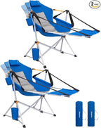 KingCamp Hammock Chair with Footrest – Heavy Duty Swinging Rocking Camping Chairs for Adults up to 400lbs, Folding Portable Oversized Rocker with Cup Holder & Pillow for Outdoor Beach Lawn RV Sports