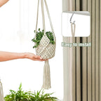 Hanging Planter with Patterns,4Packs Macrame Plant Hangers Indoor Macrame for up to 8 inch Pot Crochet Boho Plant Hanger Holder for Indoor Outdoor with 4S Shaped Stainless Steel Hooks (4colors)