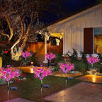 Neporal Garden Solar Lights Outdoor Waterproof IP65, 2PK Phalaenopsis Solar Flowers Solar Garden Lights Waterproof for Patio Decor, Yard Decor,Gardening Gifts for Women