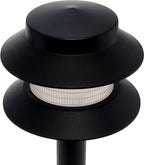 GreenLighting Paradise Low Voltage Landscape Pathway Lights - 2 Tier Outdoor Garden Lights - Easy, Simple Installation - Walkway, Lawn, Landscape Lighting (Black, 4 Pack)