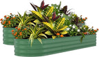 Garvee 2 Pack Galvanized Raised Garden Beds - 8x2x1.5ft Planter Box for Vegetables, Flowers, Rust-Resistant Garden Box, Easy Assembly Raised Beds, Durable Planters for Outdoor Plants, Green