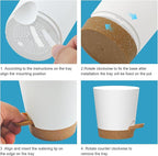 Self Watering Pots, 7/6.5/6/5.5/5/4 inch Flower Pots with Multi Mesh Drainage Holes, Small Platic Planters for Indoor Outdoor Garden Plants and Flowers (Whtie with Brown Tray, 7"+6.5"+6"+5.5"+5"+4")