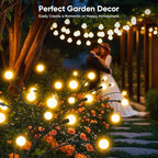 Outdoor Solar Garden Lights: 4 Pack 32 LED Firefly Solar Powered Lamps - Bright Outside Waterproof Pathway Lighting Modern Yard Patio Decorations - 2025 Gardening Gifts for Women Mom Friends