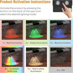 8-Pack Multi-Color Solar Spotlights for Fence & Wall - 30 Lumen High Brightness, 5 Modes (RGB Color Changing + Warm White) | Easy Mount for Steps, Patio, Yard - Matte Black