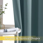 NICETOWN 108 inch Sliding Door Curtains for Bedroom, Grommet Thermal Insulated Blackout Window Treatment Sound Reducing Drape for Living Room, Greyish Blue, 1 Panel, W80 x L108