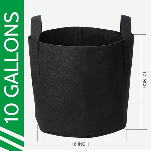 12-Pack 10 Gallon Grow Bags, 300G Thickened Nonwoven