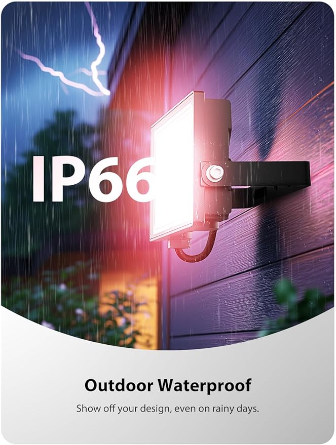 Onforu 2 Pack LED RGBW Flood Lights Outdoor 70W, 2700K Warm White Dimmable Million Color Changing Floodlight Waterproof with Remote, DIY Stage Lights Uplighting Indoor for Party