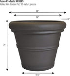 Tusco Products RR30ES Classic Rolled Rim Garden Planter, 30", Espresso