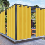 PureFit Outdoor Curtains for Patio Waterproof Weatherproof, UV Resistant Outside Curtains for Gazebo, Front Porch, Pergola, Sun Blocking Privacy Curtain, 52W x 95L inch, 1 Panel, Yellow