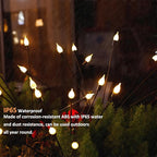 2 Pack Each 8 LEDs Solar Garden Lights Waterproof Outdoor Landscape Path Firefly Lights Single Spike Bulb Swaying Light Warm White