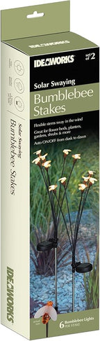 Ideaworks Solar Swaying Bumblebee Stakes Set of 2