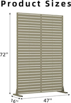 Casaphoria Metal Privacy Screen Outdoor, 72" H x 47" W Freestanding Decorative Privacy Screen for Patio Deck Balcony Garden with Stable Base, Green-Louvered