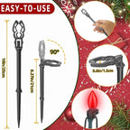 50 Pack Christmas Light Stakes 8.5"-10" for C7 and C9 String Lights,Outdoor Light Stakes, Garden, Lawn, Pathway, Patio, Path, Walkway, Christmas Decoration