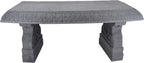 Arcadia Garden Products BE02 Fiberclay Garden, Outdoor Bench, Patio Seating for Front Porch Park Outside Furniture Decor, Gray