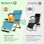 Suteck Oversized Zero Gravity Chair,33In XXL Outdoor Recliner Chair w/Removable Cushion&Headrest, Camping Lounge Chair w/Upgraded Lock&Footrest, Reclining Patio Chairs for Indoor Outdoor,500LBS