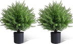 Artificial Topiary Bushes for Outdoors with Spike, Boxwood Ball Fake Shrubs UV Resistant Faux Plants for Indoor Outdoor Fall Thanksgiving Halloween Decor (Heart Crpress Topiary with Pot-2 Pack)
