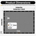 Artpuch 90% Sun Shade Cloth, 8 x 16 FT Pergola Shade Cover Canopy with Grommets, Sun Screen Fabric Tarp for Patio, Outdoor, Garden, Backyard, Blue Grey