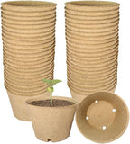 50 Pack 4 Inch Peat Pots, Biodegradable Seed Starter Pots with Drainage Holes for Indoor/Outdoor Gardening, Eco-Friendly Garden Germination Nursery Pots. (50, 4 Inch)