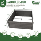 A ANLEOLIFE 4X4X1.5 ft Galvanized Raised Garden Beds Outdoor, Square Metal Planter Box for Planting Vegetables Flowers Herb, Anti-Rust & Easy-Setup, Quartz Grey