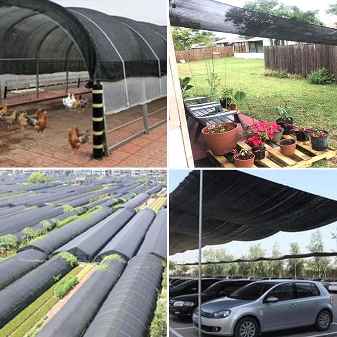Shade Cloth for Plants Greenhouse, 80-90% Sunblock for Outdoor Garden Pergola Patio Lawn Sun Shade Cloths for Kennel Chicken Coop Easier to Hang Net Cover