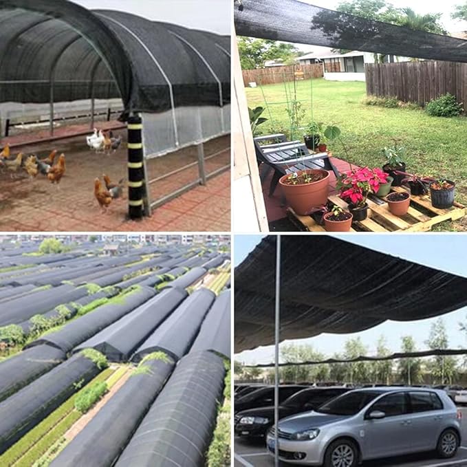 QLOFEI Shade Cloth for Garden, 90% Sunblock Neting Cover Shade Cloth with Grommets, UV Protection Screen for Patio Kennel Chicken Coop Pergola Greenhouse Plants Cover Mesh Tarp, 10x18 FT