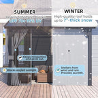 AECOJOY Wall Gazebo 12’ x 10’ with Curtains and Mosquito Netting, 10'x12' Hard Top Gazebos Pergola on Clearance, Outdoor Patio Lean to Gazebo Canopy Awnings for Deck, Porch, Backyard and Outside