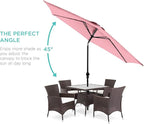 Best Choice Products 10ft Outdoor Table Compatible Steel Polyester Market Patio Umbrella w/Crank and Easy Push Button Tilt