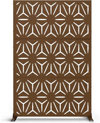 Metal Privacy Screen Outdoor 72" H×47" W, Freestanding Decorative Privacy Screen by Unknown