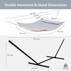 SUNCREAT Hammocks for Outside with Stand, Freestanding Hammock with Frame, 450 lbs Capacity, Grey Pattern