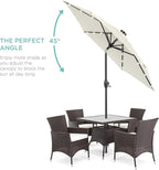 Best Choice Products 7.5ft Outdoor Solar Market Table Patio Umbrella for Deck, Pool w/Tilt, Crank, LED Lights - Ivory