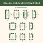 32" Extra Tall Raised Garden Bed Kits, 4 x 8 x 2.7ft Raised Planter Box Outdoor, 2.5 x 9.5 x 2.7ft Deep Root 10 in 1 Modular Metal Raised Beds for Gardening Vegetables Flowers Fruits - Sky Blue