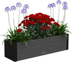 Mayne Vista 3ft Modern Window Box Planter with Panel Design and Drainage Hole