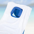 Ostrich Custom Fitted Towel for Chaise Lounge, Outdoor Beach Chair Cover with Storage Pockets, White - Towel Only - Chair Not Included