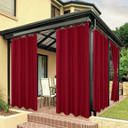 BONZER Waterproof Indoor/Outdoor Curtains for Patio Thick Privacy Grommet Curtains for Bedroom, Living Room, Porch, Pergola, Cabana, 1 Panel, 84W x 95L inch, Red