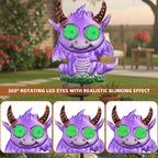 Fantasy Dragon Garden Stakes Decorative 39.7" with Moving Solar Eyeballs, Purple Dragon Garden Decor Pathway Lights for Outside Patio Lawn Yard Metal Art