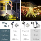Spotlights Outdoor Solar for Flag Pole, Bright 7-LED Solar Spot Light with Separate Panel Waterproof, Dusk-to-Dawn Flagpole Light, Adjustable Landscape Ground Wall Lighting for Yard Garden(Warm White)