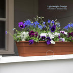 Bloem Dura Cotta Window Box Planter: 30" - Terra Cotta - Large Box with Tray, Weatherproof Resin Box, Removable Tray for Indoor & Outdoor Use, Gardening, 4 Gallon Capacity