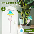 4 Pcs Plant Watering Globes Self Watering Planter Insert Glass Water Bulbs for Indoor and Outdoor Plants Mushroom Plant Watering Devices for Travel Vacation