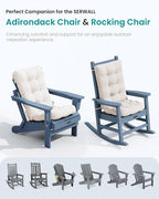 SERWALL HDPE Outdoor Rocking Chair Cushion Set of 4, Memory Foam Cushion Beige