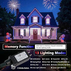 4th of July Decorations Red White and Blue Lights, 200 LED 66FT String Light Plug-in, 8 Modes 4th of July Lights for Indoor Outdoor Independence Day Memorial Day American Flag Patriotic Holiday Decor
