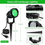 Christmas Spot Lights Outdoor Landscaping Spotlight,12W Green LED Landscape Lighting for Yard Garden St. Patrick's Day Flag Decoration,2Pack