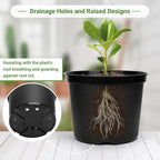 GREANER 5 Gallon Black Planter Pots, 10PCS Plastic Durable Plant Pots for Plants, Seed Starting Container for Flower Herb Vegetable Seedling Tree Fruit