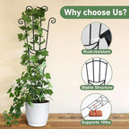32.6in Plant Trellis for Climbing Plants Indoor, Expandable Large Metal Trellis for Potted Plants, Heavy-Duty Tall Pothos Plant Climber Support for Ivy Pothos Hoya Monstera, 4P