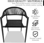 TWT Patio Dining Chairs Outdoor Stackable Dining Chairs for All Weather, Breathable Textilene Garden Outdoor Furniture for Backyard Deck (Black, Set of 4)
