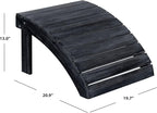 Ottoman, Outdoor Acacia Wood, Dark Slate Gray, 19.7 x 20.9 Inch